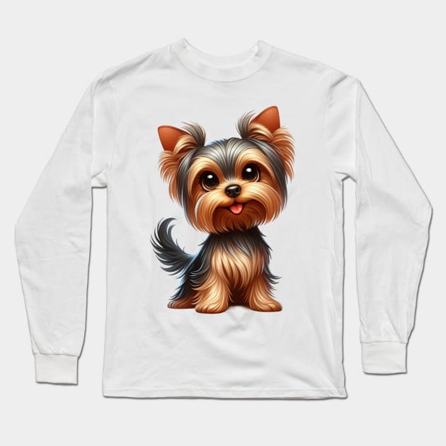 Cute Yorkshire terrier Long Sleeve T-Shirt by Dmytro